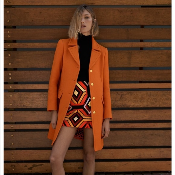 LIMITED EDITION - Orange Pea coat ZARA - Picture 1 of 5